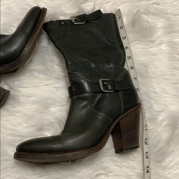 BUTTERO OLIVE Green LEATHER BOOTS SIZE 7‎ - Picture 6 of 7